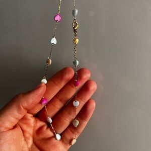 18k Gold plated and Multicolor Heart Necklace Stainless Steel